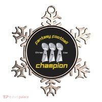 Fun Three Time Fantasy Football League Champion Trophy Ornament thumb 0