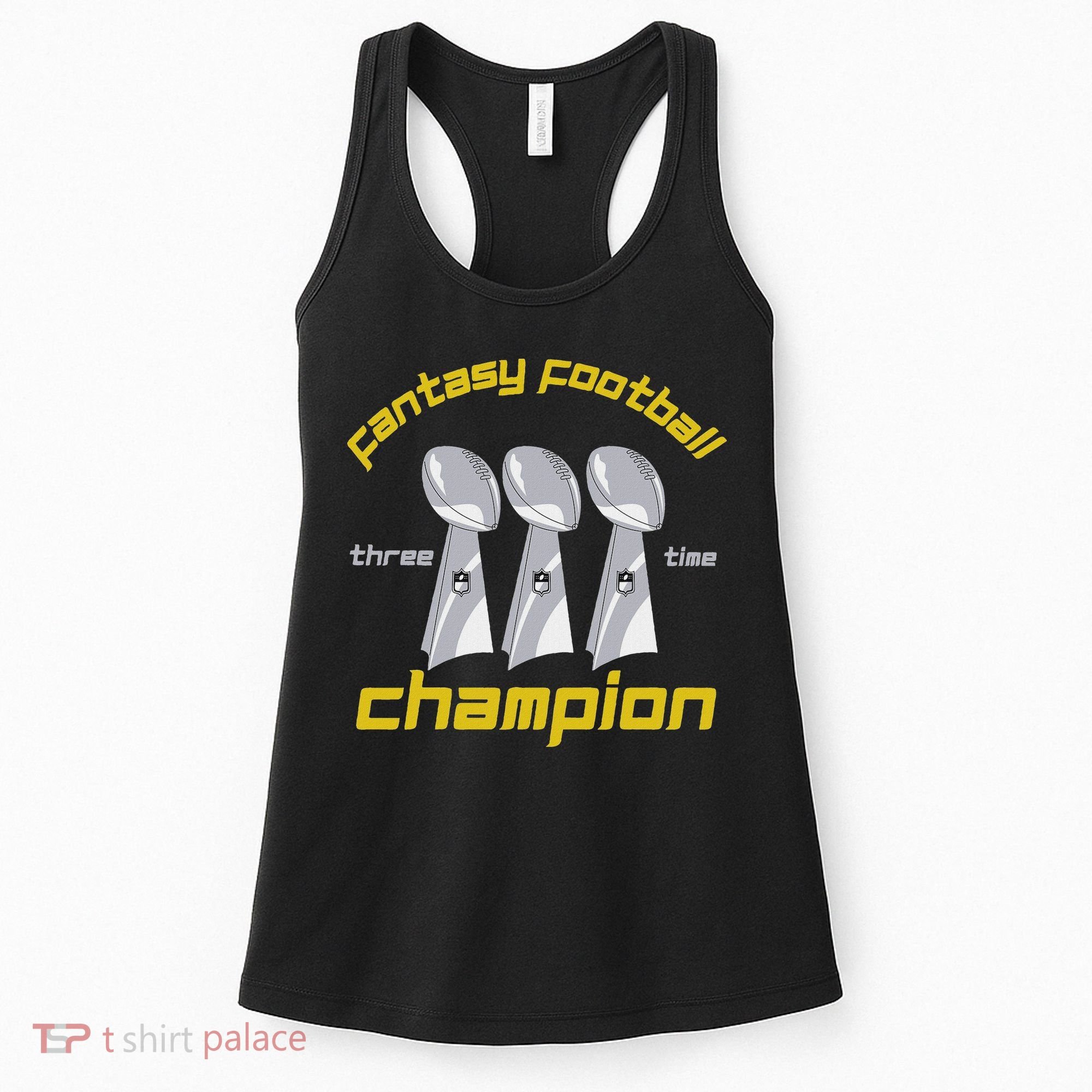 Fun Three Time Fantasy Football League Champion Trophy Women's Tank Top