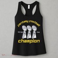 Fun Three Time Fantasy Football League Champion Trophy Women's Tank Top thumb 3