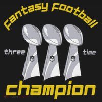 Fun Three Time Fantasy Football League Champion Trophy Baby Bodysuit thumb 2
