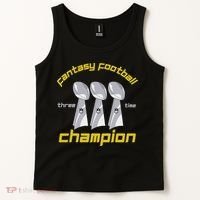Fun Three Time Fantasy Football League Champion Trophy Tank Top thumb 2