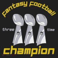 Fun Three Time Fantasy Football League Champion Trophy Golf Towel thumb 3
