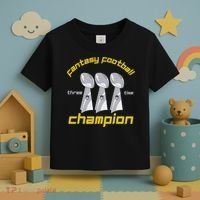 Fun Three Time Fantasy Football League Champion Trophy Toddler T-Shirt thumb 3
