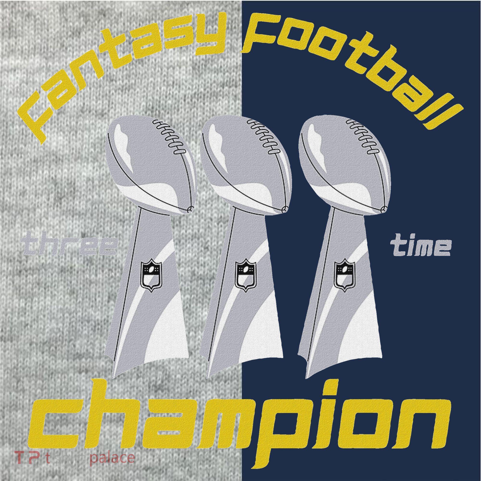 Fun Three Time Fantasy Football League Champion Trophy Kids Colorblock Raglan Jersey