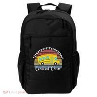 Funny Transport Technician Certified Chaos School Bus Backpack thumb 0