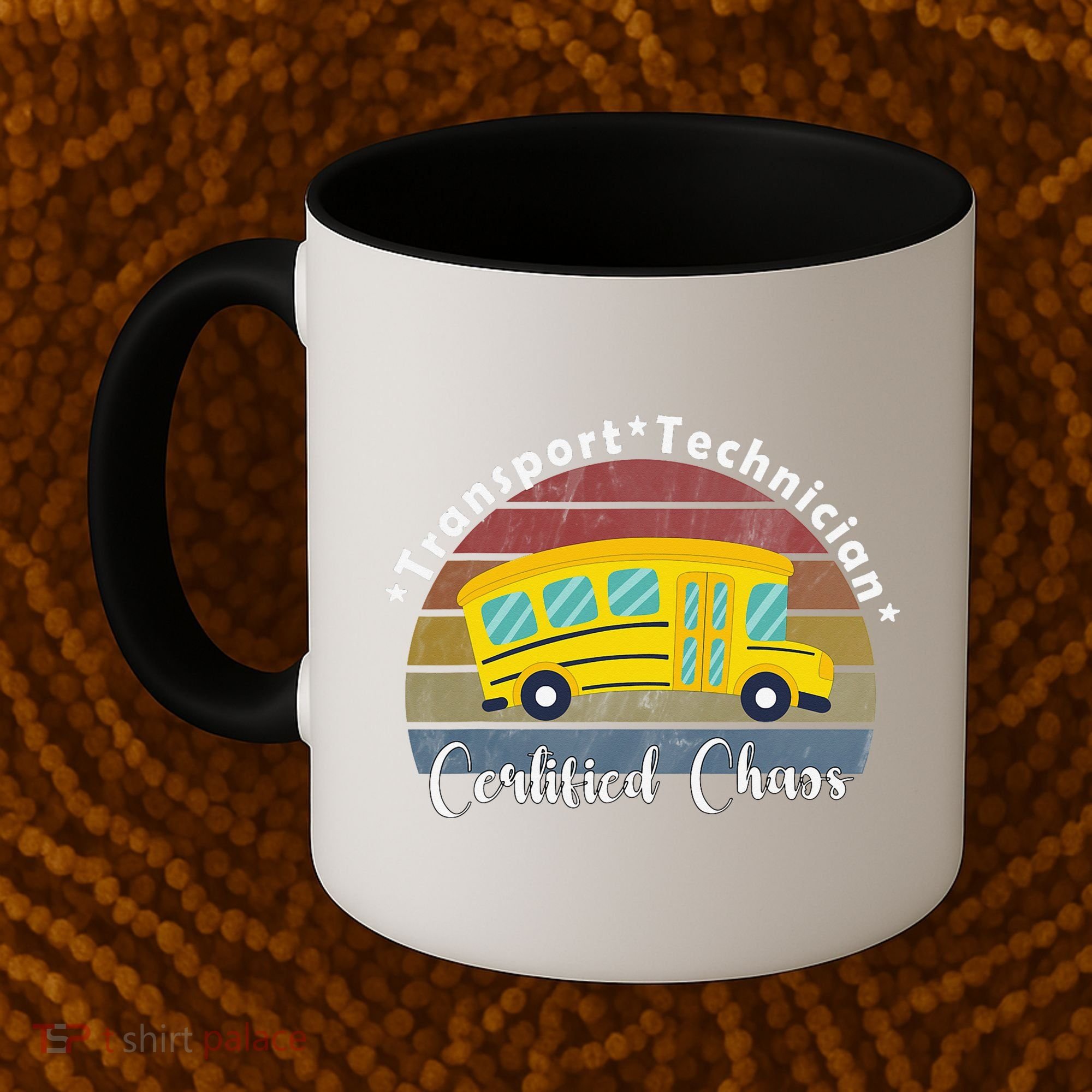Funny Transport Technician Certified Chaos School Bus Coffee Mug