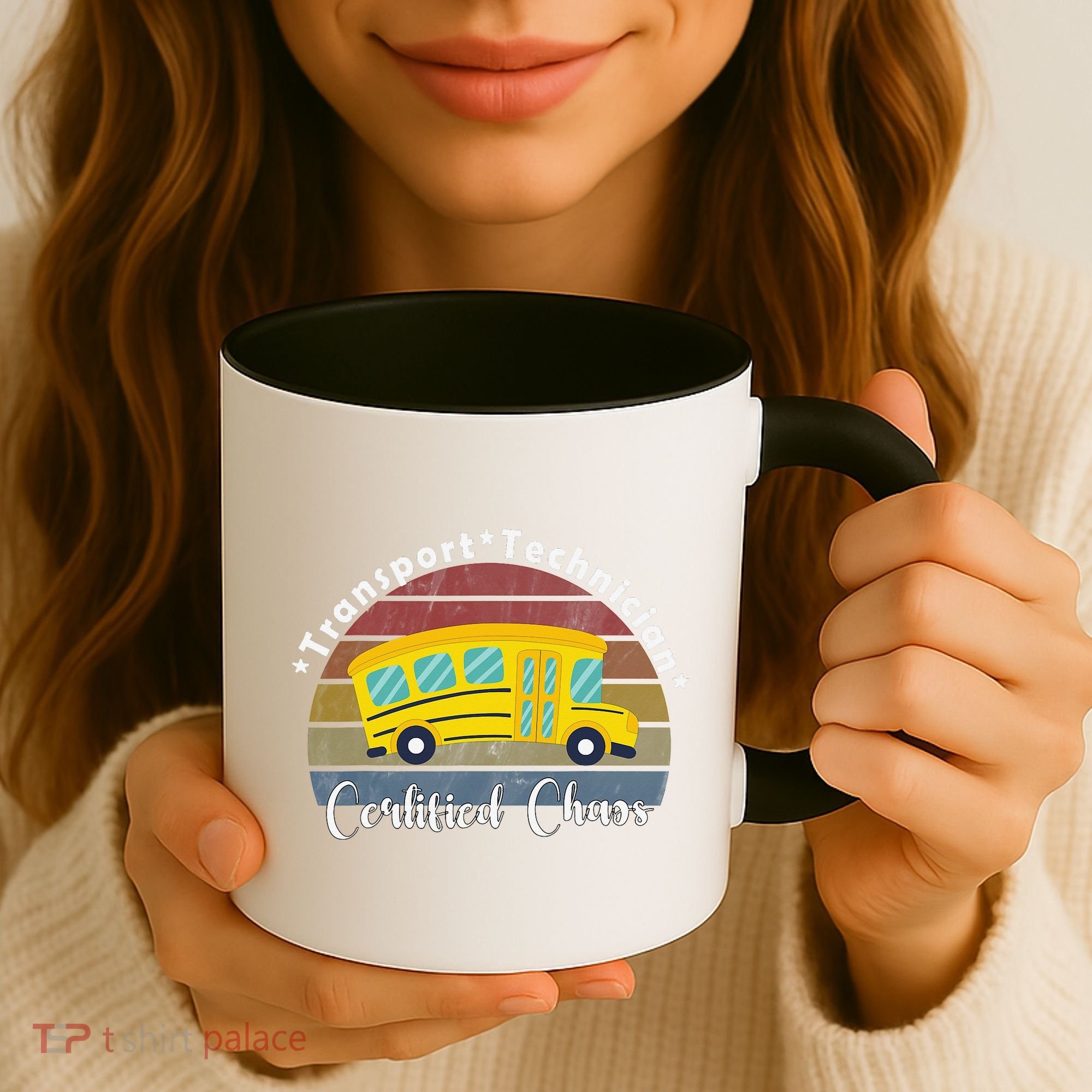 Funny Transport Technician Certified Chaos School Bus Coffee Mug