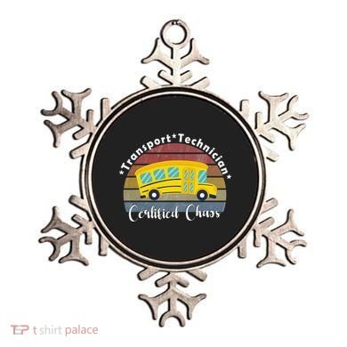 Funny Transport Technician Certified Chaos School Bus Ornament