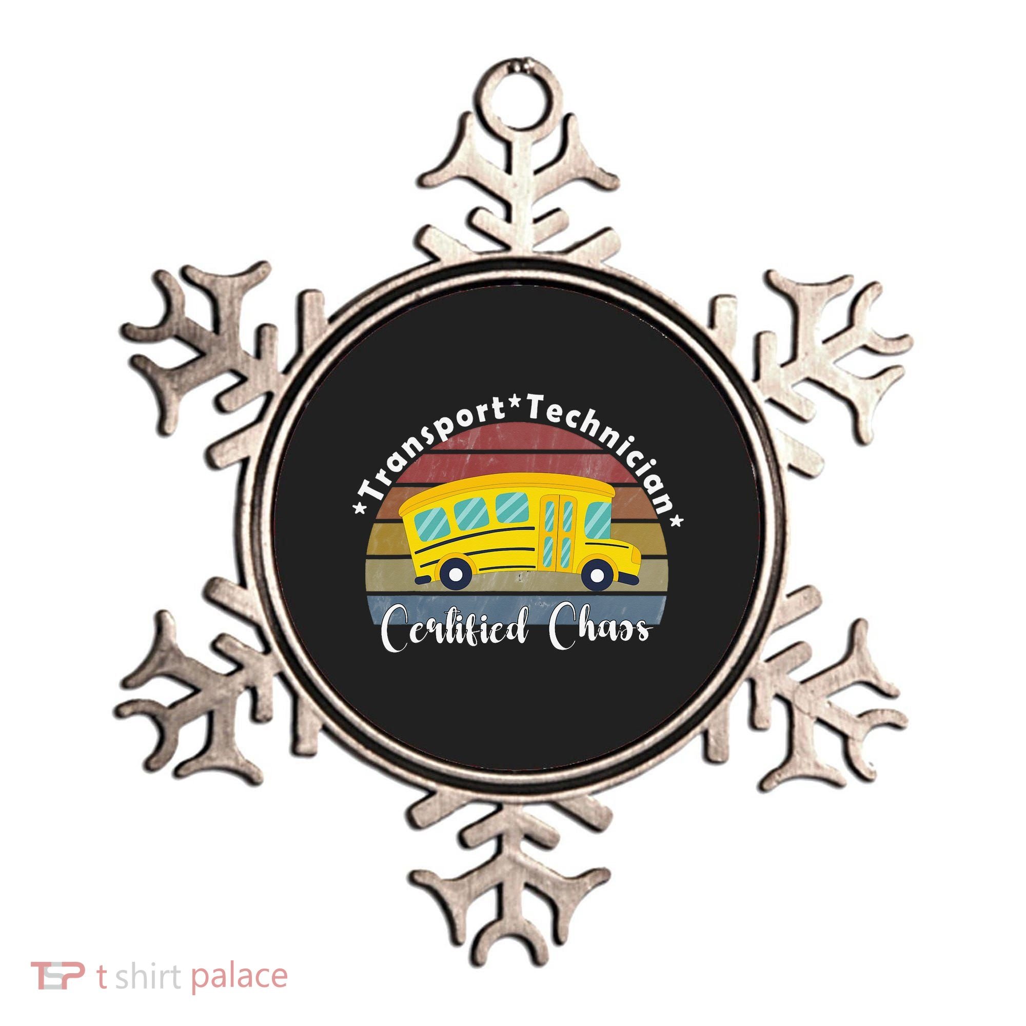 Funny Transport Technician Certified Chaos School Bus Ornament