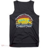 Funny Transport Technician Certified Chaos School Bus Tank Top thumb 0