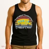 Funny Transport Technician Certified Chaos School Bus Tank Top thumb 3
