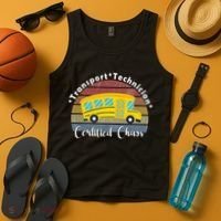 Funny Transport Technician Certified Chaos School Bus Tank Top thumb 4