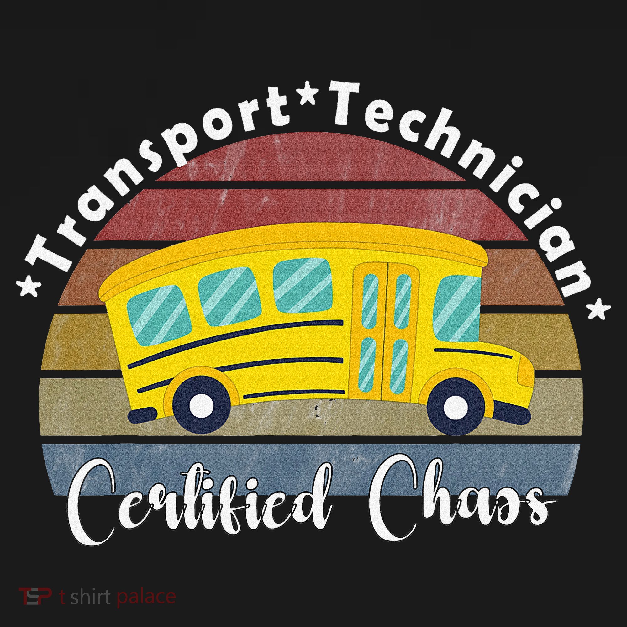 Funny Transport Technician Certified Chaos School Bus Women's Long Sleeve Shirt
