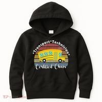Funny Transport Technician Certified Chaos School Bus Kids Hoodie thumb 0