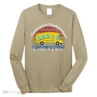 Funny Transport Technician Certified Chaos School Bus Long Sleeve Shirt thumb 0