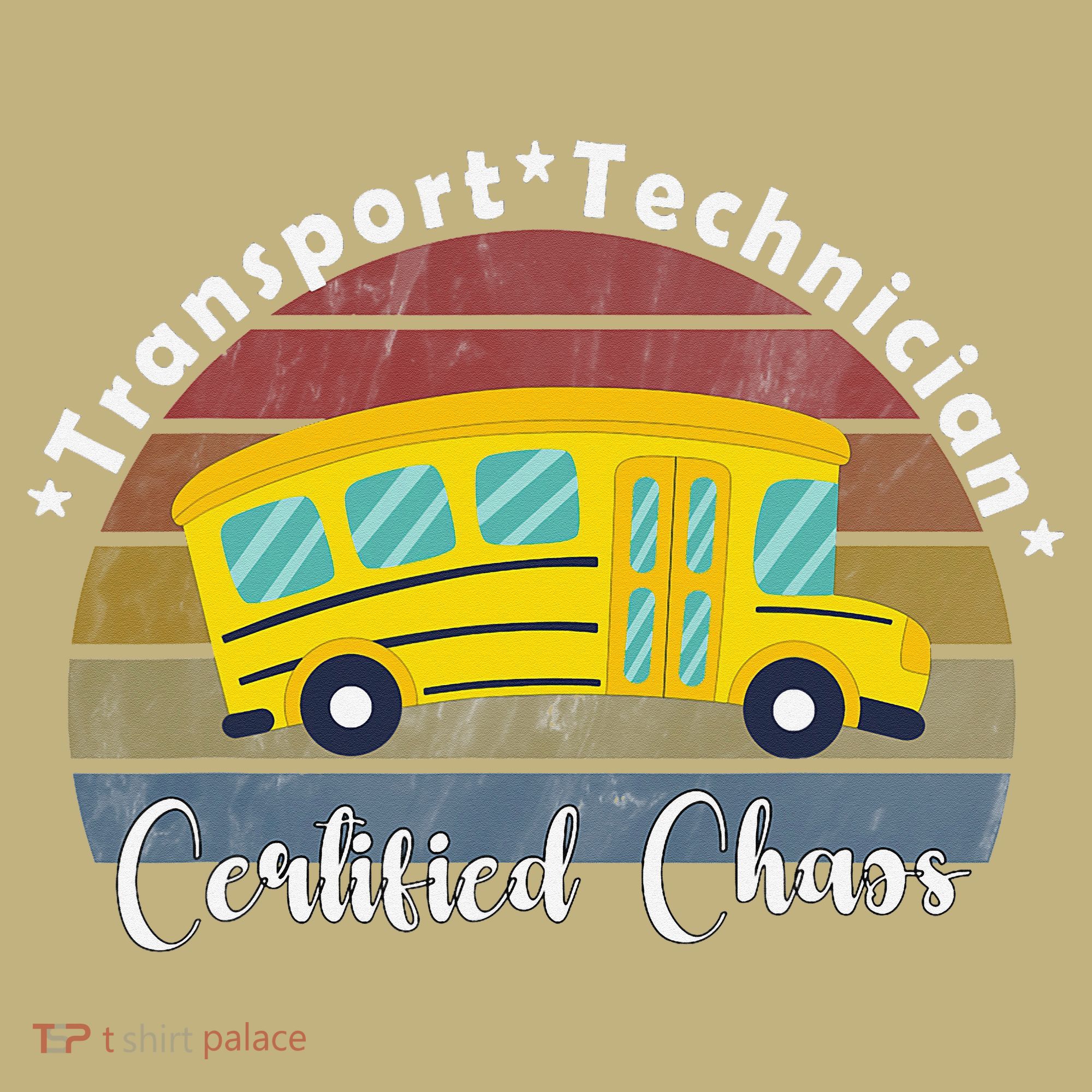 Funny Transport Technician Certified Chaos School Bus Long Sleeve Shirt