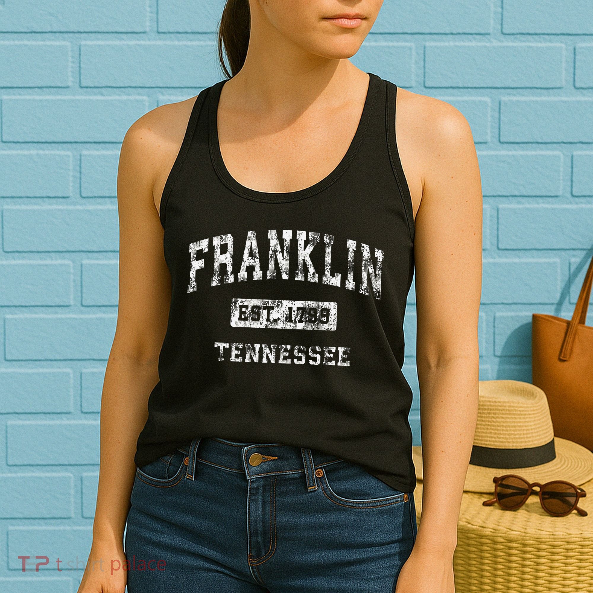 Franklin Tennessee Tn Vintage Established Women's Tank Top
