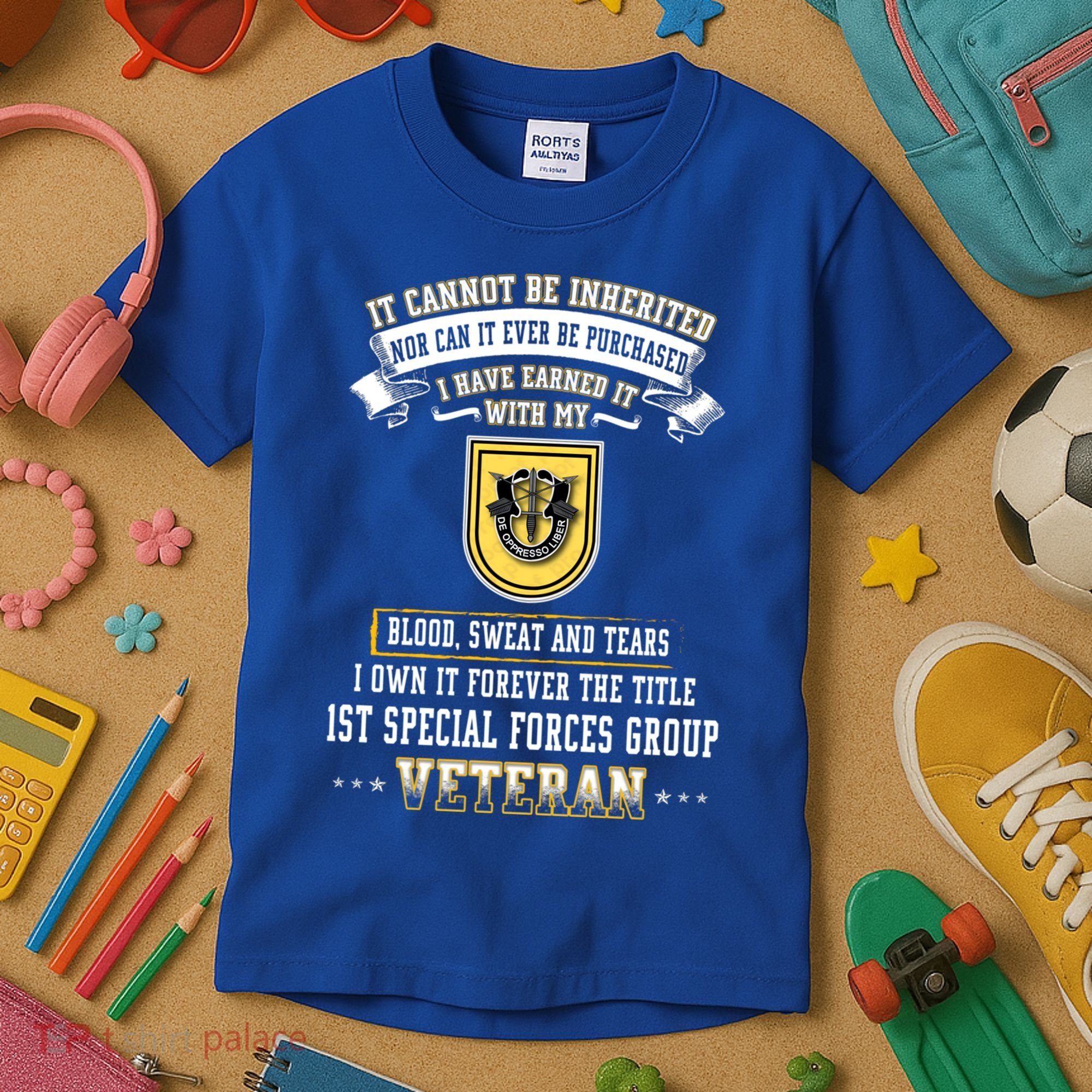 Forever The Title 1st Special Forces Group Veteran Day Xmas Funny Gift Kids T-Shirt