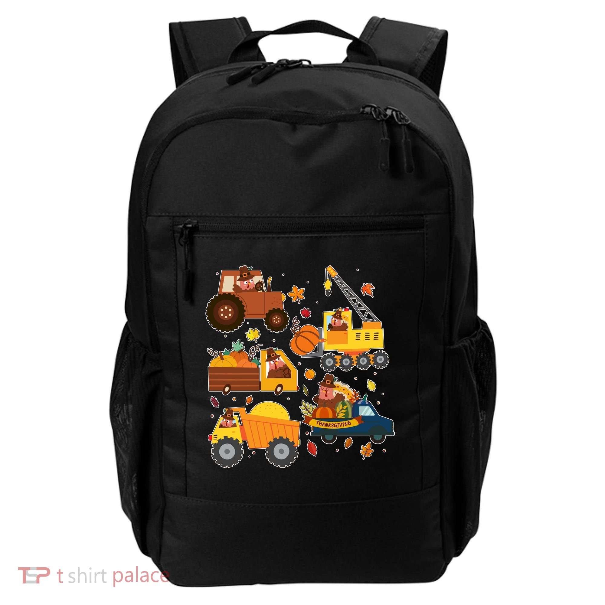 Funny Thanksgiving Turkeys Construction Vehicles Backpack