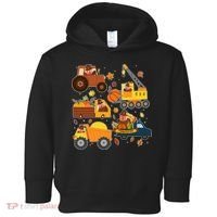 Funny Thanksgiving Turkeys Construction Vehicles Toddler Hoodie thumb 0