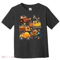 Funny Thanksgiving Turkeys Construction Vehicles Toddler T-Shirt thumb 0