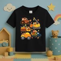 Funny Thanksgiving Turkeys Construction Vehicles Toddler T-Shirt thumb 3