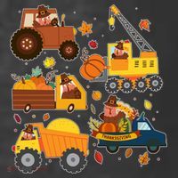 Funny Thanksgiving Turkeys Construction Vehicles T-Shirt thumb 5