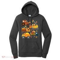 Funny Thanksgiving Turkeys Construction Vehicles Women's Hoodie thumb 0