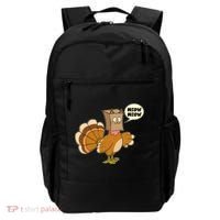 Funny Thanksgiving Turkey In Cat Face Paper Bag Backpack thumb 0