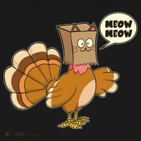 Funny Thanksgiving Turkey In Cat Face Paper Bag Coaster thumb 2