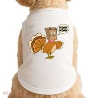 Funny Thanksgiving Turkey In Cat Face Paper Bag Doggie Tank thumb 0
