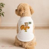 Funny Thanksgiving Turkey In Cat Face Paper Bag Doggie Tank thumb 2
