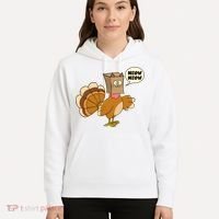 Funny Thanksgiving Turkey In Cat Face Paper Bag Hoodie thumb 5