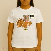 Funny Thanksgiving Turkey In Cat Face Paper Bag T-Shirt thumb 4