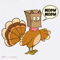 Funny Thanksgiving Turkey In Cat Face Paper Bag Mousepad thumb 1