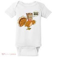 Funny Thanksgiving Turkey In Cat Face Paper Bag Baby Bodysuit thumb 0