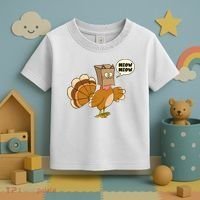 Funny Thanksgiving Turkey In Cat Face Paper Bag Toddler T-Shirt thumb 3