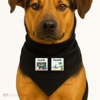 First Teach Then Beach First Teach Them Beach Teacher USA-Made Doggie Bandana thumb 1