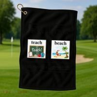 First Teach Then Beach First Teach Them Beach Teacher Golf Towel thumb 1
