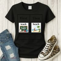 First Teach Then Beach First Teach Them Beach Teacher Women's T-Shirt thumb 3