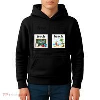 First Teach Then Beach First Teach Them Beach Teacher Kids Hoodie thumb 4