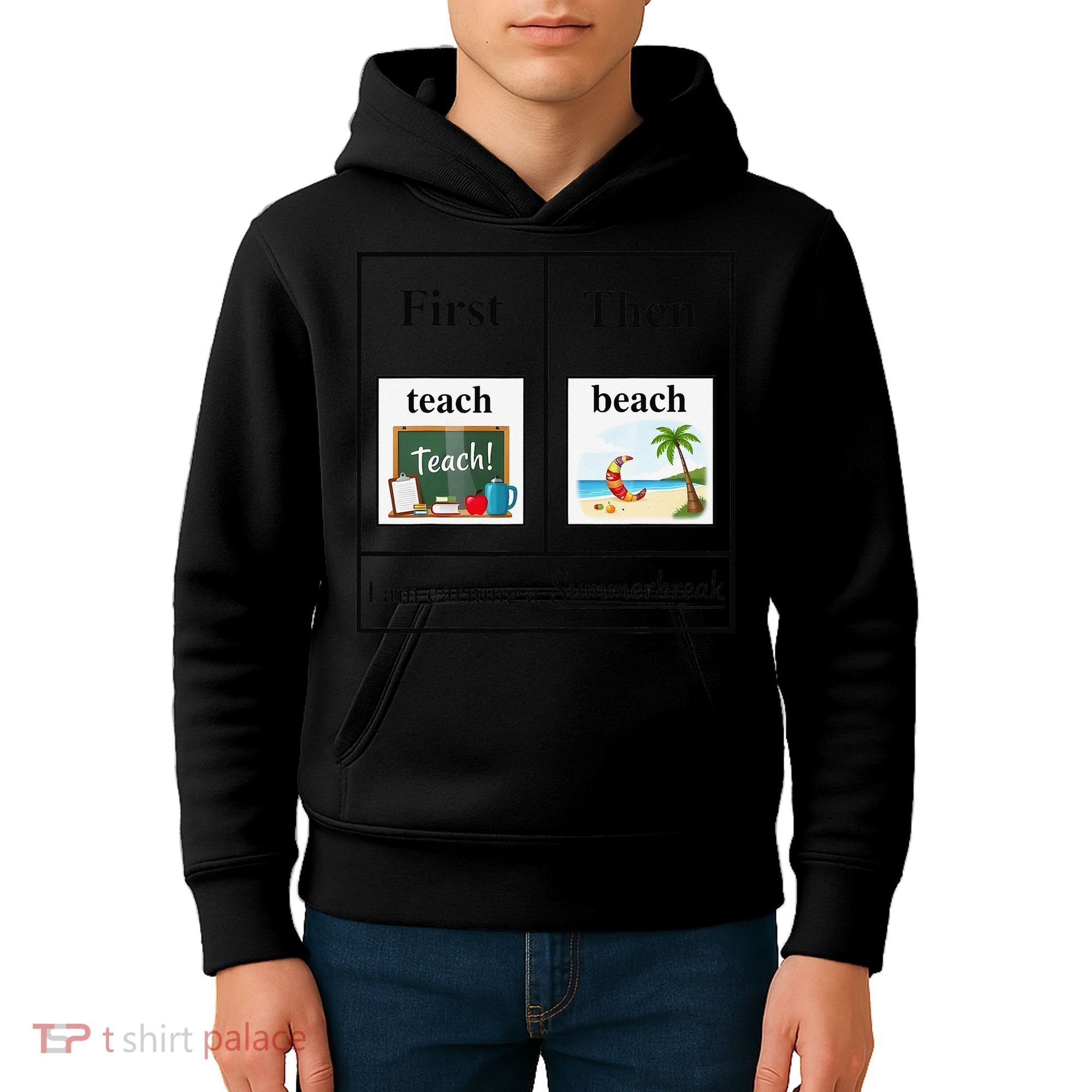 First Teach Then Beach First Teach Them Beach Teacher Kids Hoodie