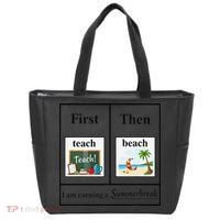 First Teach Then Beach First Teach Them Beach Teacher Tote Bag thumb 0