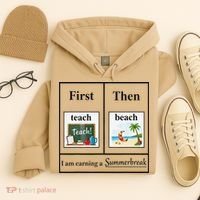 First Teach Then Beach First Teach Them Beach Teacher Hoodie thumb 4