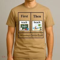 First Teach Then Beach First Teach Them Beach Teacher T-Shirt thumb 3