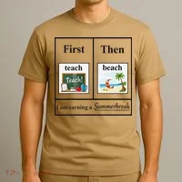 First Teach Then Beach First Teach Them Beach Teacher T-Shirt thumb 3