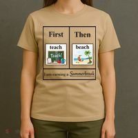 First Teach Then Beach First Teach Them Beach Teacher T-Shirt thumb 4