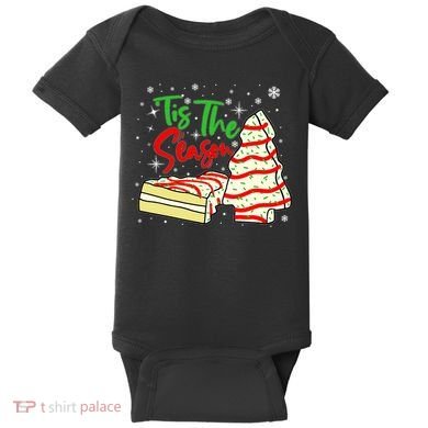 Funny Tis The Season Design Christmas Tree Cakes Debbie Baby Bodysuit