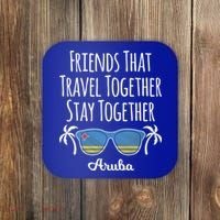 Friends That Travel Together Aruba Trip Cute Gift Coaster thumb 0