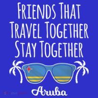 Friends That Travel Together Aruba Trip Cute Gift Coaster thumb 2